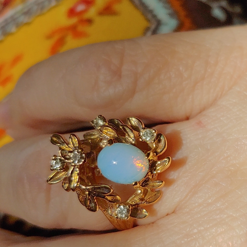 18k Gold Electroplate Vintage Cocktail Ring